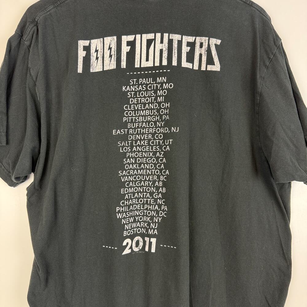 Tultex Mens XL Cotton Foo Fighters 2011 Tour T-Shirt Black - Picture 5 of 8